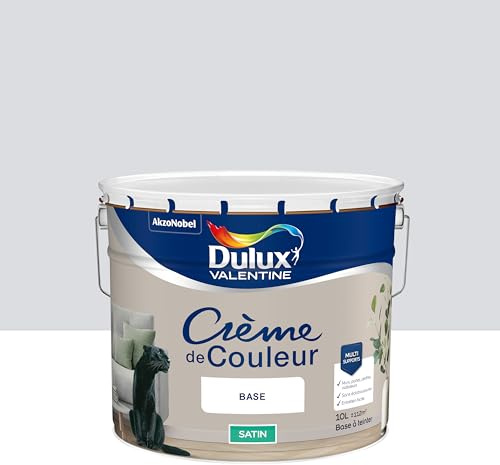 Dulux Valentine Crème de Couleur - Peinture multi-supports intérieure - Satin Gris Tendance 10 L