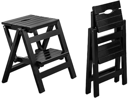 Drsyffsup Sgabello a 2 gradini Scaletta Pieghevole per Cucina Armadio Domestico Adulti | Scaletta Pieghevole Piccola Sgabello Piccolo Leggero Scalette in Legno Sgabello Portatile (Colore : D)