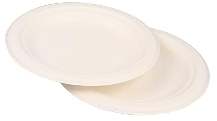 MAGICLULU 100 Pièces 6 assiette ronde Plateau de nourriture vaisselle plateau presentation buffet Plateau de buffet couverts de table plats en papier pour la fête Dégradable