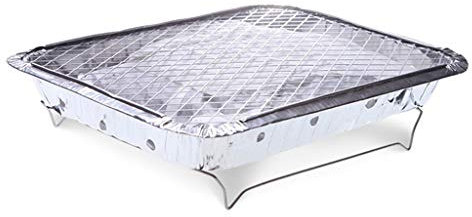 Parrilla portátil para barbacoa con papel de aluminio desechable de carbón para el hogar, viajes, pesca, camping, accesorios de corte