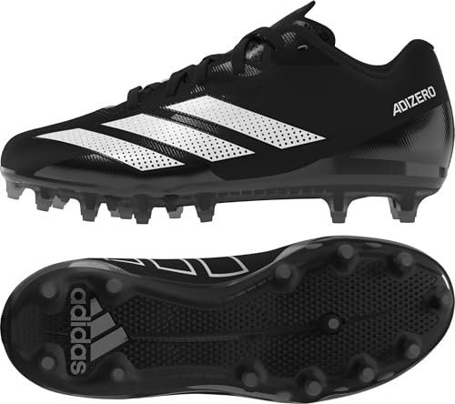 adidas Baskets de football américain Adizero Electric.2 pour enfants, Noir/blanc/noir, 3.5 Little Kid