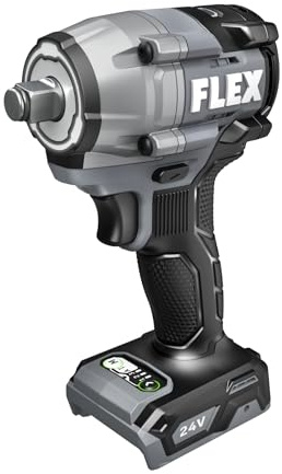 FLEX FX1431-Z - Llave de impacto compacta de 24 V sin escobillas de 1/2 pulgada y 450 ft Lbs sin esfuerzo de torsión solamente, batería y cargador no incluidos