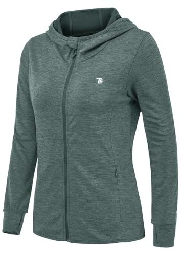 Rdruko Veste de course pour femme avec capuche UPF 50+, protection solaire, sweat à capuche, fermeture éclair, veste de sport, veste de cyclisme, veste de cyclisme, manches longues, pour la course, le