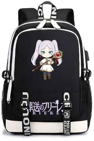 Sageam Anime Frieren: Beyond Journey's End Klassischer Schultaschen Outdoor Tasche Reise-Rucksäcke für Teenager Herren Damen