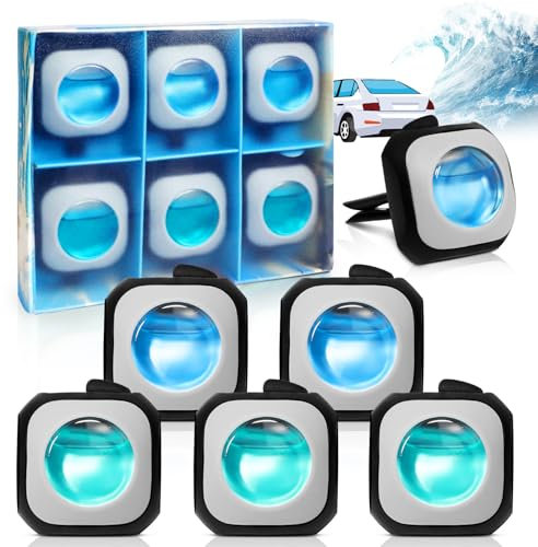SCENTORINI Car Air Freshener, Vent Clip, New Car Smell & Sea Breeze Fragrance, 6 Pack