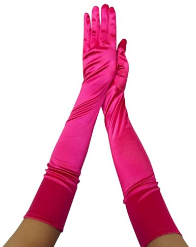 krautwear Damen Satin Handschuhe Abendhandschuhe (52 cm) in vielen Farben