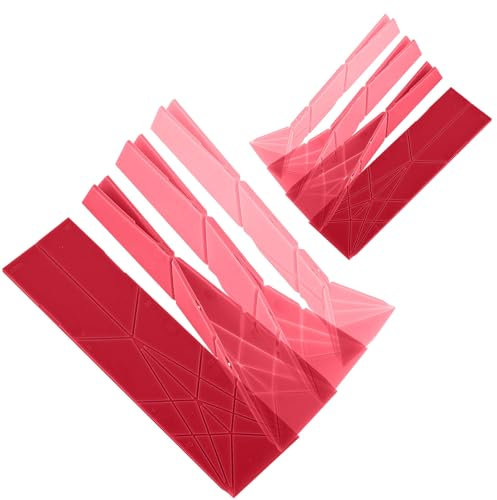 2pz 3 in 1 Cucchiaio Dosatore Poligonale, 6 Diverse Dimensioni Pieghevoli Piatti Cucchiai Dosatori Magnetici per Ingredienti Liquidi e Secchi Multifunzione Utensili da Cucina (Rosso)