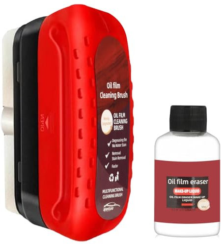 Flintronic Automotive Oil Film Cleaning Brush, Detergente per Pulizia Vetri Auto, Detergente per Parabrezza e Rimozione Della Pellicola D'olio per Pulizia Profonda Lucidatura (120ml)