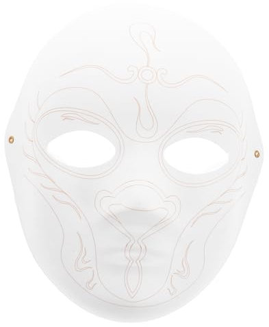 DEARMAMY Zellstoff-Maske faschingsmasken kinderschminke Maskenparty Masken für Kindergeburtstage Maskenmalerei leere Gesichtsmaske Party-Cosplay-Masken Halloween-Gesichtsmaske Weiß