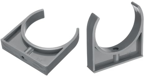 sourcing map 2 Pcs PVC Water Pipe Clamps Clips, 90mm ID U-Shaped Water Pipe Buckles Pipe Tubing Clamps Pipe Support Holder for 3 Water Pipe Tubing Hose TV Trays Hanger Support Tubing, Grey