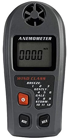 Anemometer Handheld Wind Speed Meter Gauge, Digital Air Temperature Anemometer HVAC Velometer Wind Velocity Meter Thermometer with Backlight Chill for Windsurfing Sailing Fishing O