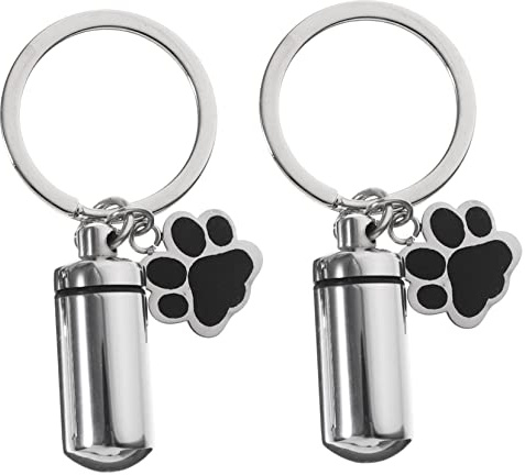 Toddmomy 2piezas Collar De Cenizas para Mascotas Urnas De Acero Inoxidable Forma De Recipiente para Cenizas Colgante para Guardar Recuerdos Casa Coche
