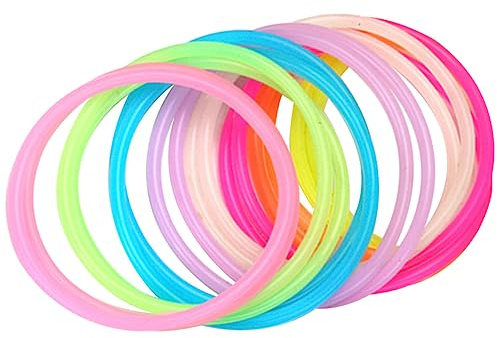 iplusmile 50pezzi Bracciali in Gelatina di Silicone Fosforescenti Bracciali Luminosi per Festa Accessori Anni Sportivi che Si Illuminano al Buio Stile Casuale