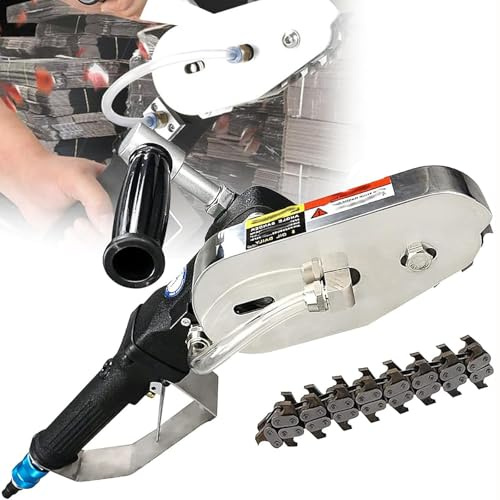 Hrxllb Desbrozadora Neumática De 2500 RPM, Desbrozadora De Cartón, Cortadora De Bordes De Papel Usado con Cadena De Acero Aleado, para Corte De Cartón.(Middleteeth)