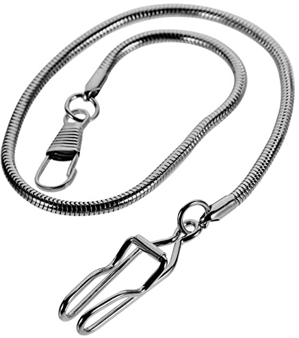 Warmhm Catena per Orologio da Tasca in Lega Nera Clip, Catenella Vintage Multifunzionale per Appendere Orologi Antichi, Accessorio Leggero per Abbigliamento Formale e Casual