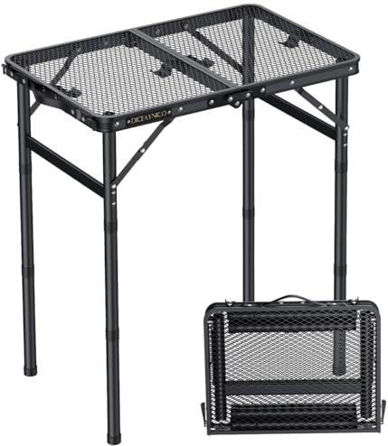 Diceaynico Folding Camping Table, 22x15 Picnic Table, 3 Adjustable Height