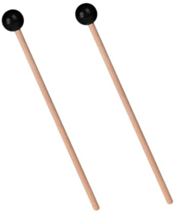 DECORNIJIA Mazos de Percusión 2 Piezas Negro de Madera y Goma Varios estilos Diseño Portátil Seguro para Instrumentos Musicales y Práctica en Casa