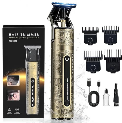 YIDON Maquina de Afeitar Hombre y Maquina de Cortar Pelo, Cortapelos Hombre con Carga Tipo-C, Recortadora de Barba Fuselaje Impermeable IPX6, Set Completo con Magnéticos Peines, Uso Húmedo y Seco