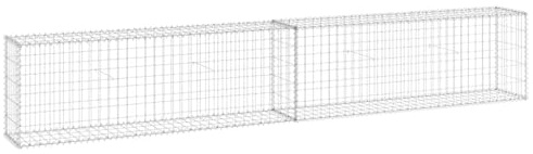 Nqyjm Trädgårdsnät staket vägg i gabion med lock av galvaniserat stål 300 x 30 x 50 cm, gabionkorg stenbur för utomhusterrass dekorativ gräsmatta