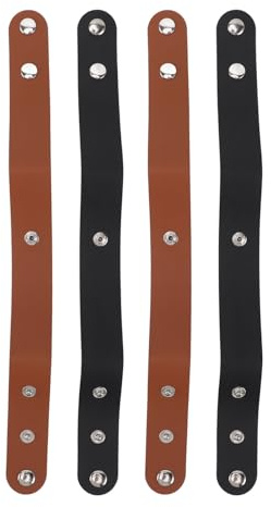 aqxreight 4 Stück Lederpeitsche, Braune Farbe, Peitschenhalter für Pferde, 4 Stück Lederpeitsche, PU-Lederhalter für Reitpeitschen und Gerten in und Braunen Farben, Peitschenhalter Gleich