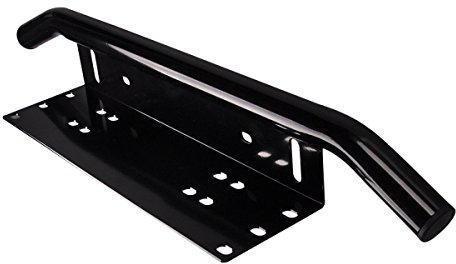Triclicks - Soporte universal de aluminio negro, soporte de la placa, soporte del parachoques, soporte de la luz para coche, camión, todoterreno, tractor