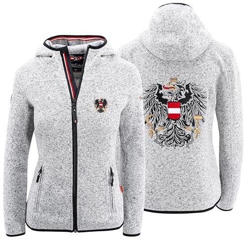 Hoamatkult Österreich Jacke Damen Strickfleece - die KULTJACKE - hochwertiger Stick