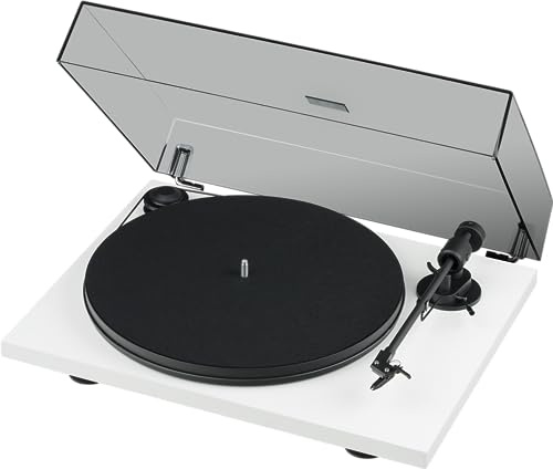 Pro-Ject Primary E - Plug & Play Plattenspieler, Hi-Fi Vinyl Player - Weiß | Manueller Riemenantrieb - Inklusive Ortofon Tonabnehmer - Handmade in Europe - Audiophiler Stereo Klang und Analog Design