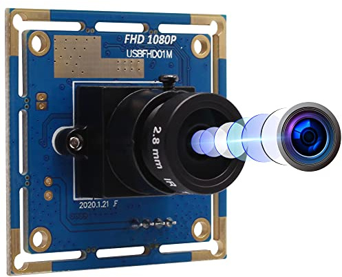 ELP Webcam Full HD 2,8 mm Objectif Webcam 1080P USB Caméra Module USB Ordinateur Webcam Plug and Play Web Cam Compatible avec Windows/Linux/Andorid USBFHD01M-L28