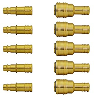 1/2/5/10 Stecker mit Druckluftkupplung Messing Schnellkupplung mit Schlauchtülle 13mm Ventilsteckdose (5)
