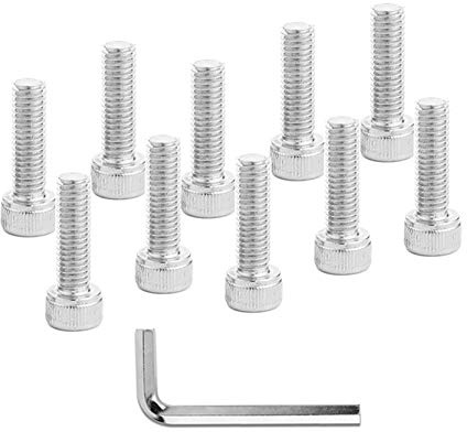 DAZISEN Zylinderschrauben Rändel - 10 Stück M5x20mm Edelstahl Mountainbike Fahrradschaft Schraube Bolts mit Innensechskantschlüsseln