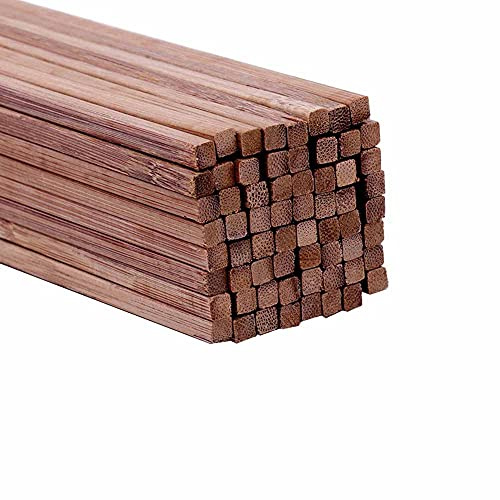 GOONSDS Holzdübelstange - Kleine Hartholz-Quadratstäbe aus unbehandeltem Holz für Bastel-DIY-Projekte (50 Stück),Braun,5x5x300mm