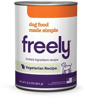 Freely Limited Ingredient Diet, Natural Grain-Free Vegetarian Cans, Adult Wet Dog Food, 12.5oz x 6 cans,Multi