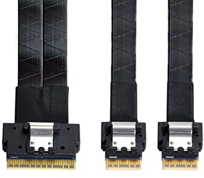 chenyang CY SFF-8654 8i 74Pin macho a Dual SFF-8654 4i 38Pin macho PCI-E Ultraport Slimline SAS Slim 4.0 Cable 40cm PCI-Express