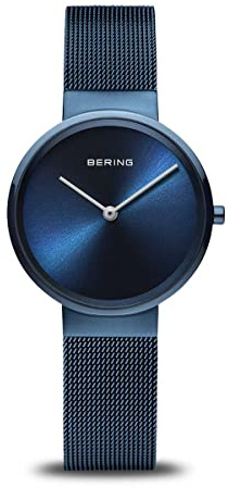 Bering Damen Quarz Uhr | Armbanduhr 31 mm Edelstahlgehäuse und Zifferblatt | Milanaisearmband | Saphierglas | 5 ATM | 14531