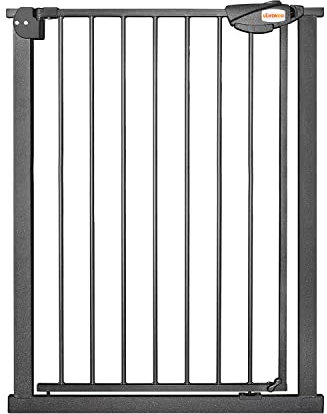 UBRAVOO Babygitter für Türen und Treppen, Höhe 100 cm, Sicherheits-Haustiergitter, Spannungstyp,automatische Schließung, hohe Ausführung, dreifache Verriegelung, offen (Breite:76-84cm)