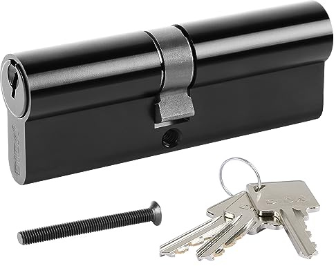 DIDA® 90mm(40/50) Euro Cylinder Lock,UPVC Door Lock Barrel with 3 Keys,High Security,Anti-Pick Anti-Bump Anti-Drill,Matte Black Finish,Suitable for All Door Types,BS EN 1303:2007
