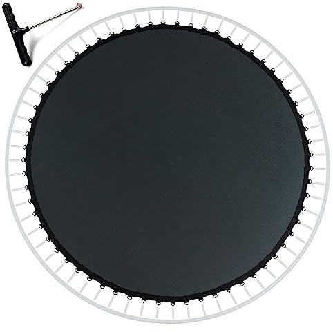 UVCMDUI Sprungtuch Trampolin Outdoor 305 cm 54 56 60 64 Ösen, Trampolin Ersatzteile Sprungtuch 8-Fach Vernäht, Sprungmatte Ersatz für Gartentrampolin mit T- Federspanner Trampolin,10ft 305cm 64 Rings