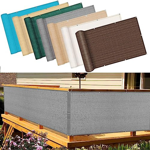 Recinzione Copertura per Balcone 140x250cm(55x98inch) Recinzione Copertura Schermante per Balcone Privacy Resistente alle intemperie per Balcone da Giardino, Grigio