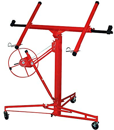 Eulenke XXL Plattenheber - Klappbar, Höhenverstellbar 140-350 cm Arbeitshöhe, Ausziehbare Lastarme bis zu 290 cm, Breite/Weite 90 cm, Tragfähigkeit bis 68 kg, Neigbar, Hebebühne, Montagestütze