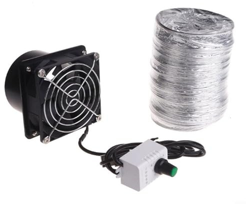 Oniissy Hochleistungs-Lüftungsventilator mit starker Saugkraft und Kunststoffkanal für effektive Rauch- und Staubabsaugung, USB-Ventilator, Rauchabsorber, Abluftventilator (Ventilator plus 1 m Rohr)