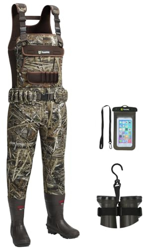 TIDEWE Hunting Waders for Women with 600G Insulated Waterproof Rubber Boots, 3.5mm Neoprene Chest Waders for Fishing and Hunting