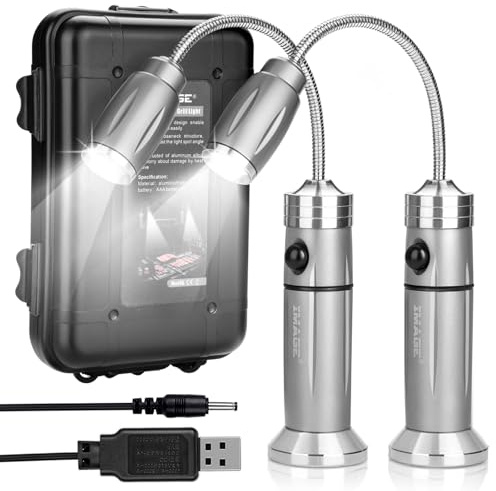 Lampe de barbecue ultra lumineuse rechargeable avec LED super lumineuses, flexible col de cygne et base magnétique, entièrement réglable, fonctionnement à piles
