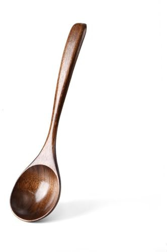 Louche à soupe rustique et en bois, long manche, cuillère de service (Phoebe 23 x 6)