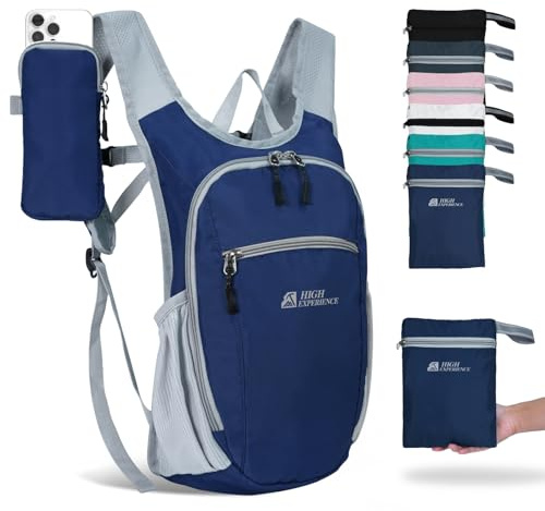 HIGH Experience Faltbarer Wanderrucksack, leicht, wasserdicht, für Wandern, Reisen, Radfahren, Outdoor-Aktivitäten, Herren und Damen, erhältlich in 10 l und 15 l
