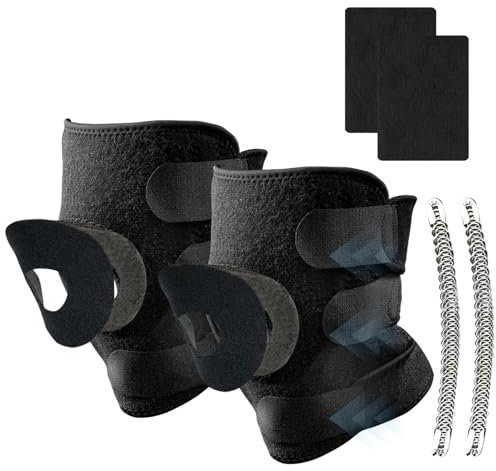 Pack de 2 rodilleras para hombres y mujeres, rodilleras con estabilizadores laterales y almohadillas para rótula, rodilleras con 2 muñequeras para desgarro de menisco, artritis, lesiones de ligamentos