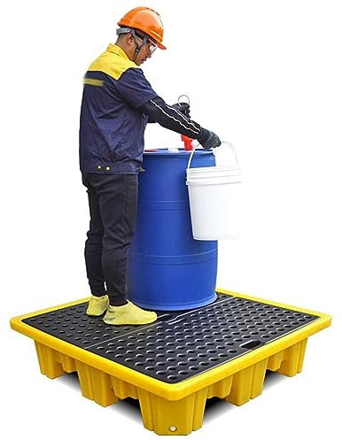 Auslaufsichere Öltank-Auffangwanne, Auslaufsichere Palette Mit Abfluss – Gitterpolster Mit Flacher Oberseite, 300–1200 Kg Belastbar, Ideal Für Den Einsatz In Küchen, Fabriken Und Garagen (Fass Nicht