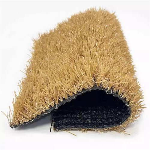 XILYZMO Rasenteppich, Realistische Deluxe Rasenmatte, Outdoor Kunstrasenrolle, Mit Abflusslöchern Kunstrasen Hunde-Toilettentraining Für Terrasse Balkon Quadrate(Beige,120x300cm)