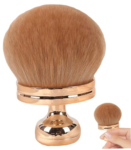 Brosse de maquillage pour le corps, gros pinceau de poudre tête des champignons, pinceau à fard à joues télescopique portable doux, outils maquillage
