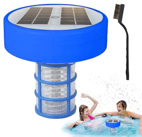 Schwimmender Pool-Ionisator-Wasserreiniger: Solar-Pool-Ionisator, Kupfer-Pool-Ionisator-Schwimmer, automatische Umschaltung des mehrfarbigen LED-Nachtlichts, Poolreiniger f