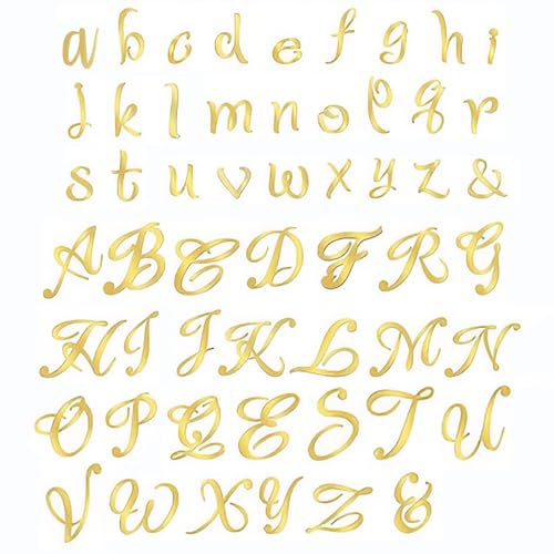 54pcs Letters Personalised Cake Topper Name Acrylic Mirror Gold Birthday Cake Decoration Alphabet A-Z for Birthday Anniversary Wedding Baby Shower Graduation Party